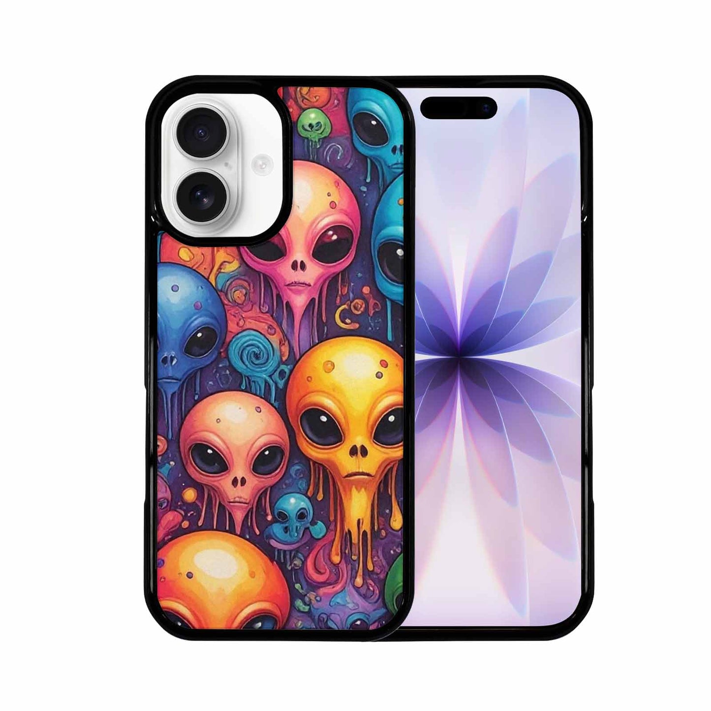 iPhone 17 Case — Melting Aliens Pattern Alien Scifi, Custom Art Phone Cover