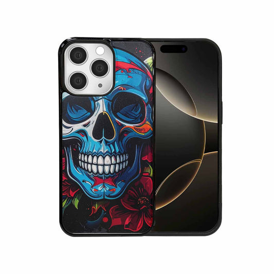 iPhone 15 Pro Max Case — Graffiti Skull Art Seamless Pattern Vibrant, Custom Printed Phone Case