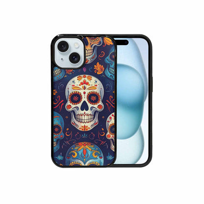 iPhone 15 Case — Day Dead Sugar Skull Art 100s, Customized Protective Case