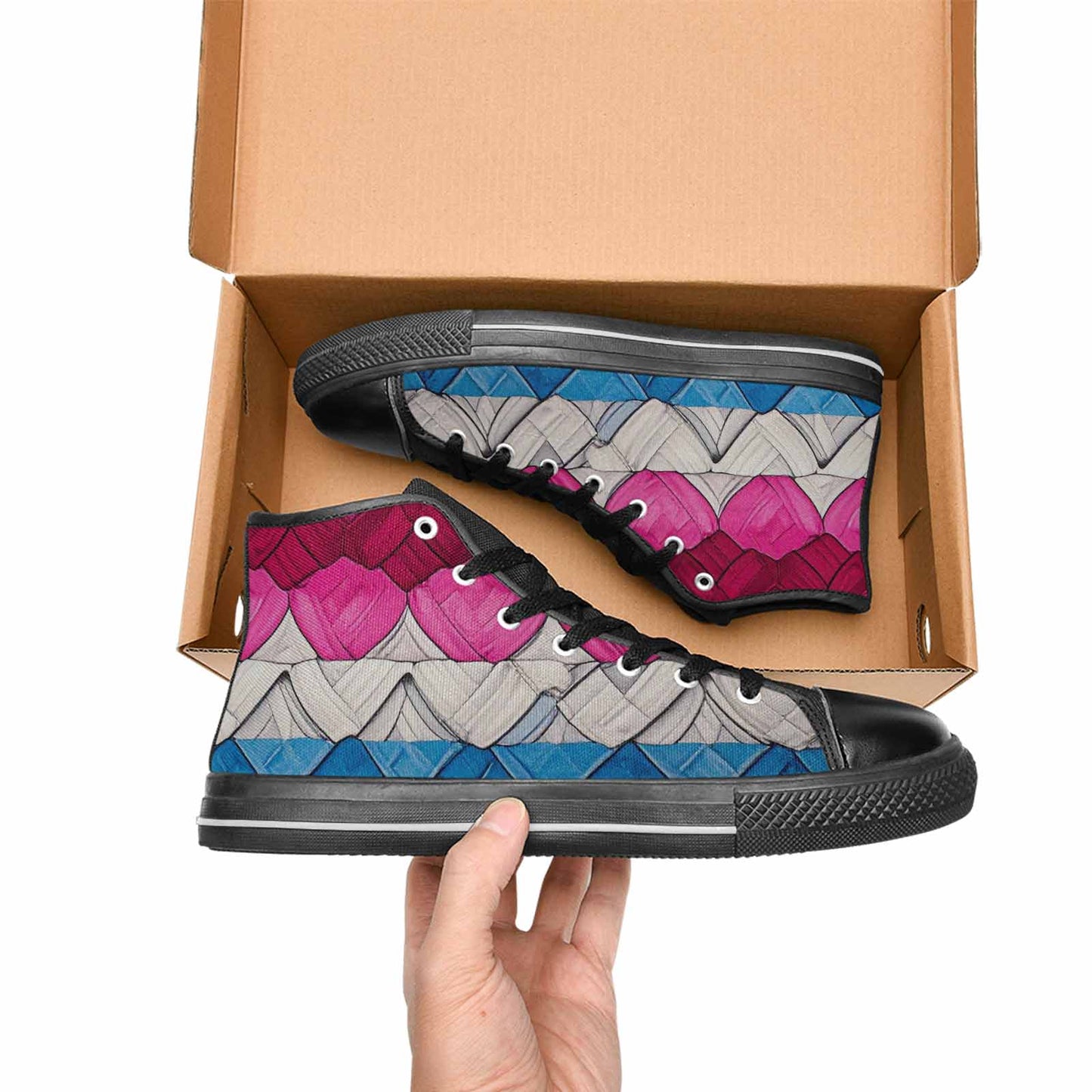 MEN'S Genderfluid Flag Color High Top Canvas Y2K Custom Shoes
