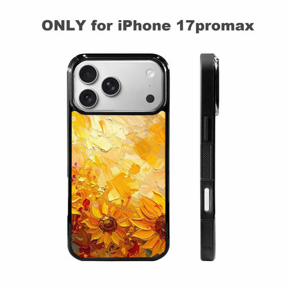 iPhone 17 Pro Max Case — Impressionist Sunflower Brushstroke Pattern Floral, Custom Art Phone Cover