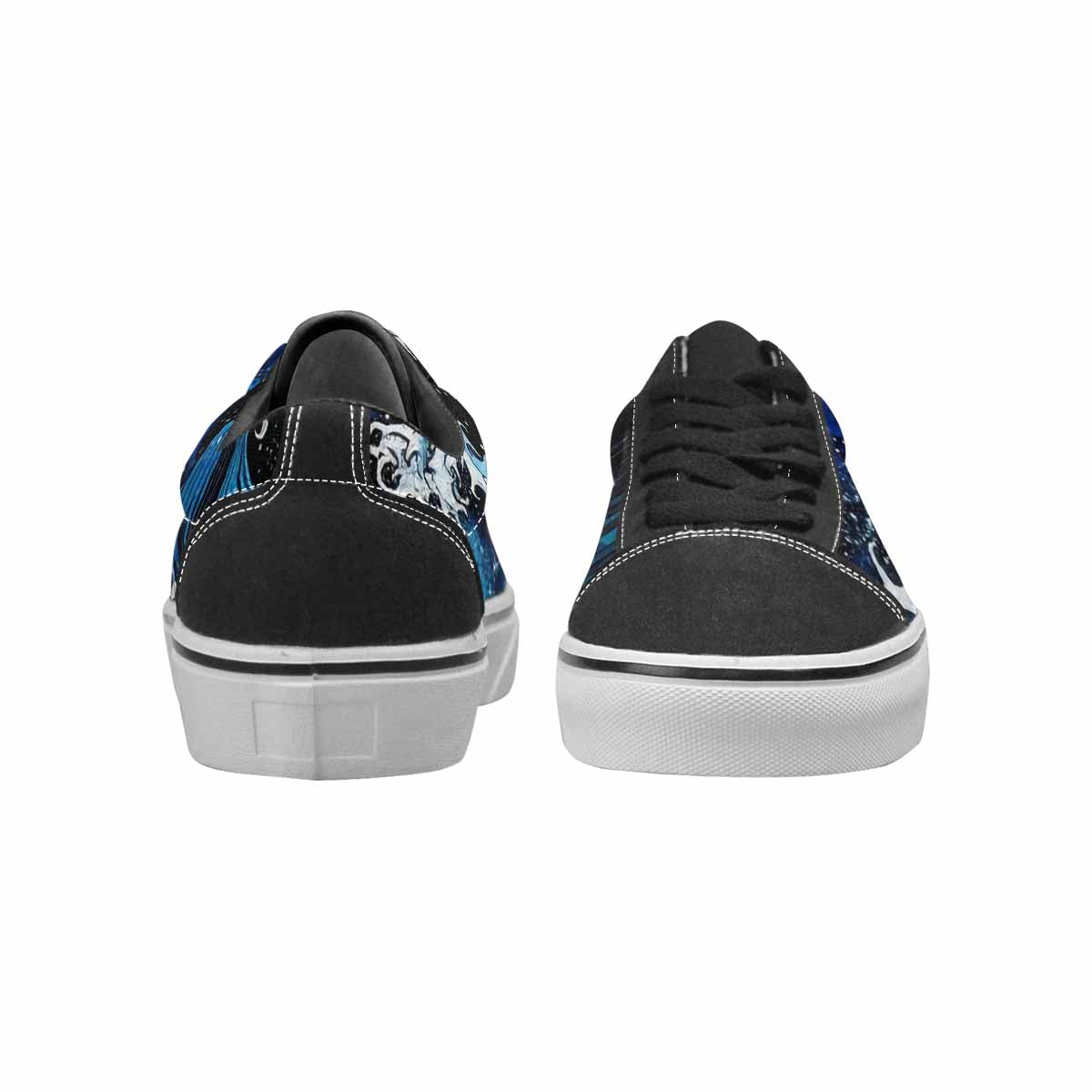 WOMEN'S Nautical Wave Lace-Up Canvas Dark Academia Custom Sneakers