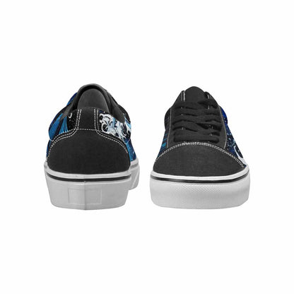 WOMEN'S Nautical Wave Lace-Up Canvas Dark Academia Custom Sneakers