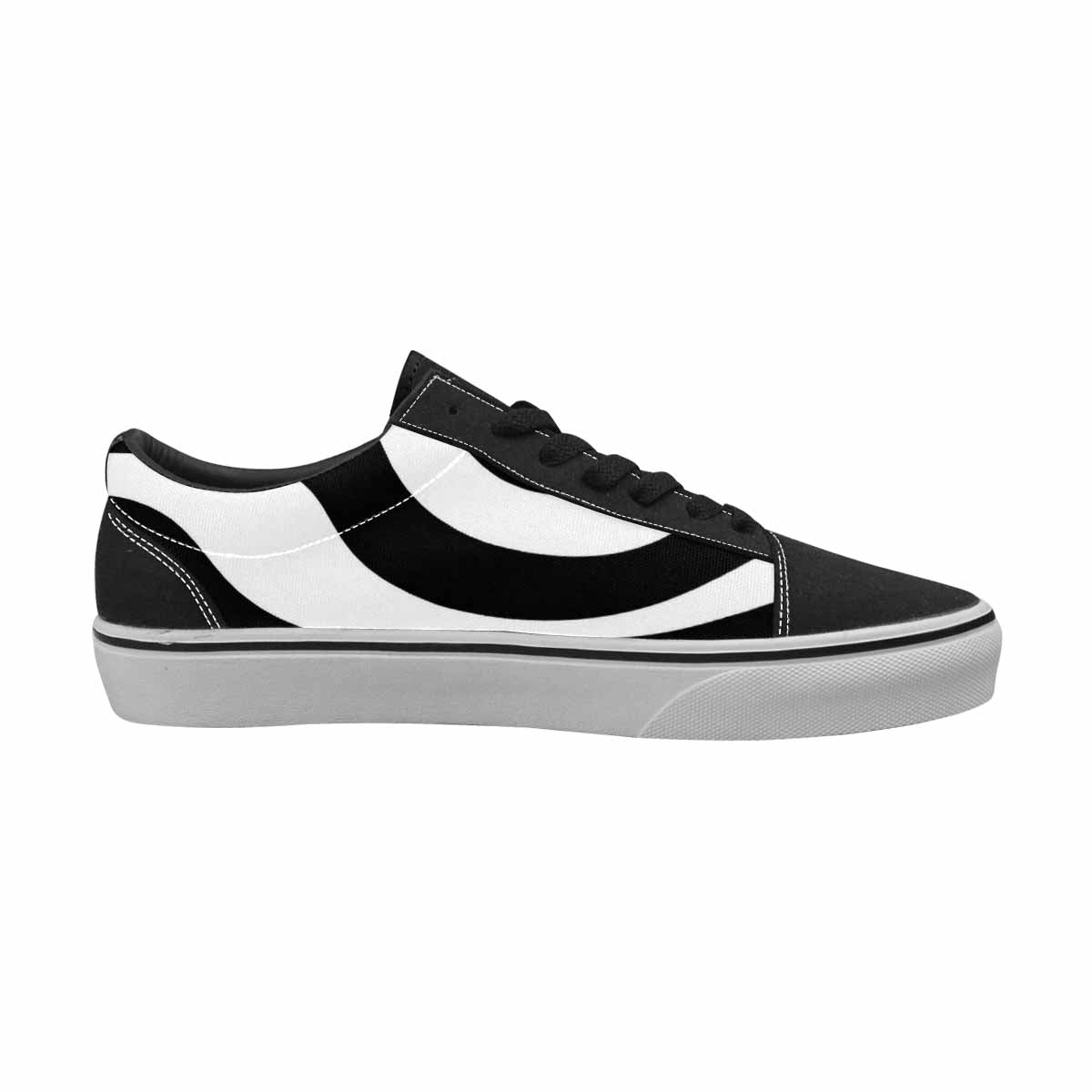 MEN'S Zebra Print Black White Canvas Lace-Up Dark Academia Shoes