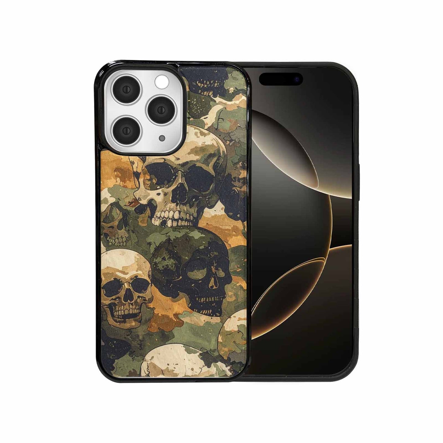 iPhone 15 Pro Max Case — Military Camo Skull, Custom Printed Phone Case