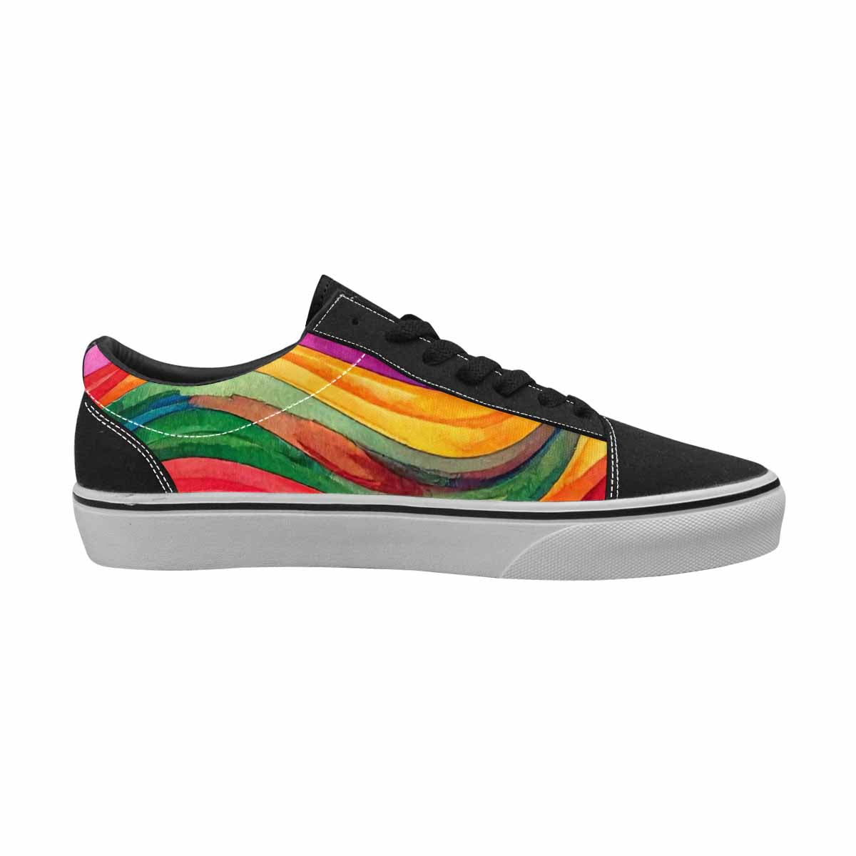 MEN'S Rainbow Pride Flag Canvas Lace-Up Surreal Sneakers