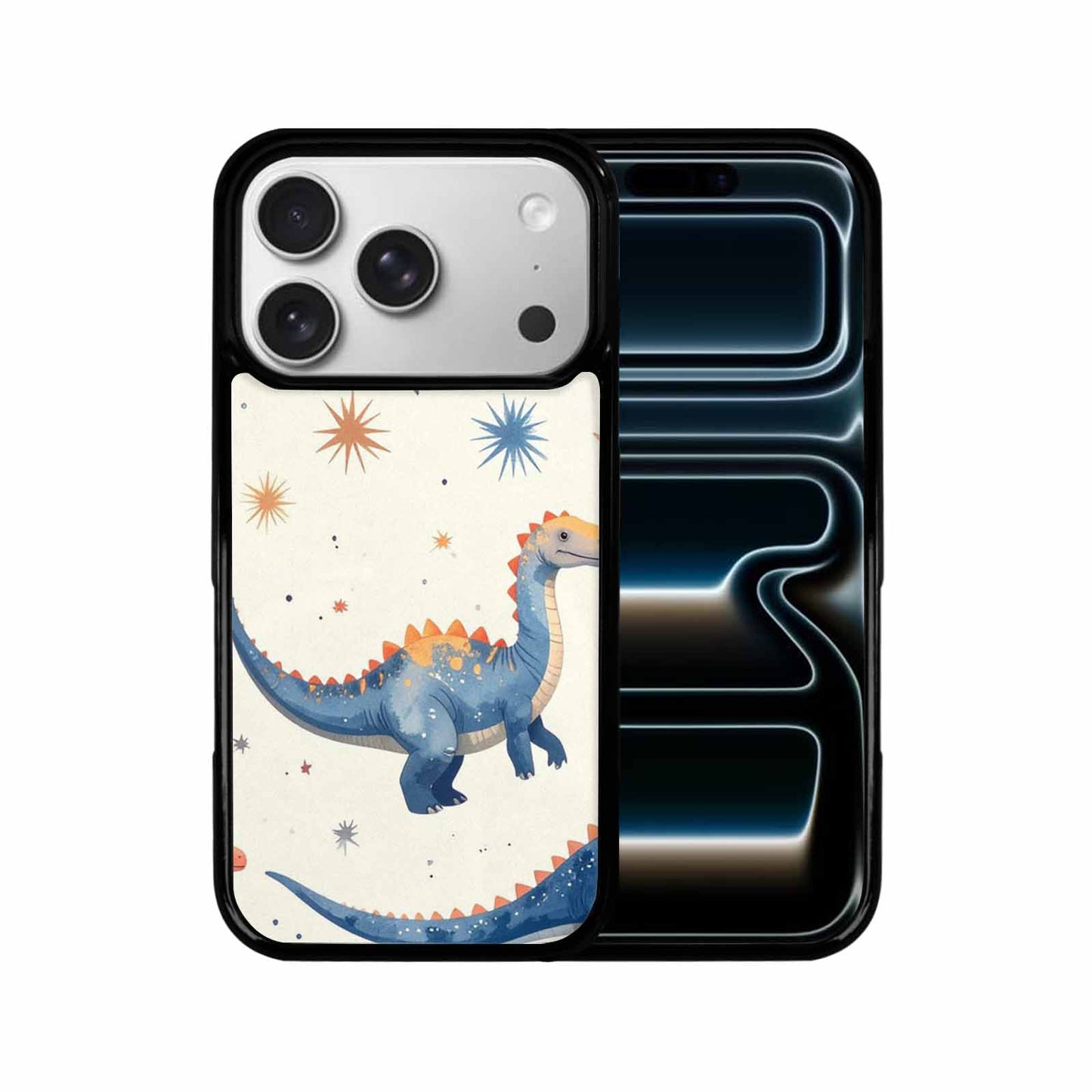 iPhone 17 Pro Case — Retro Dinosaurs Star Burst Galaxy Space, Unique Phone Case Design