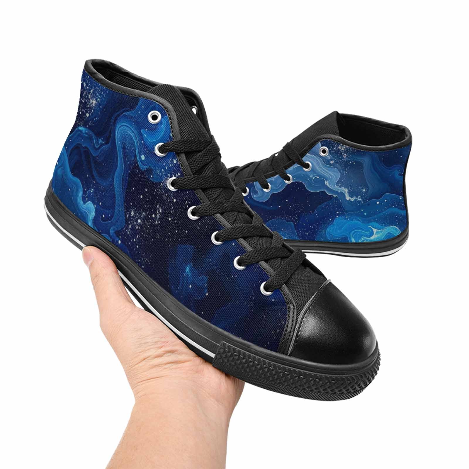 WOMEN'S Galaxy Art - High Top Canvas Vibrant Chaos Custom Shoes
