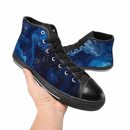 WOMEN'S Galaxy Art - High Top Canvas Vibrant Chaos Custom Shoes