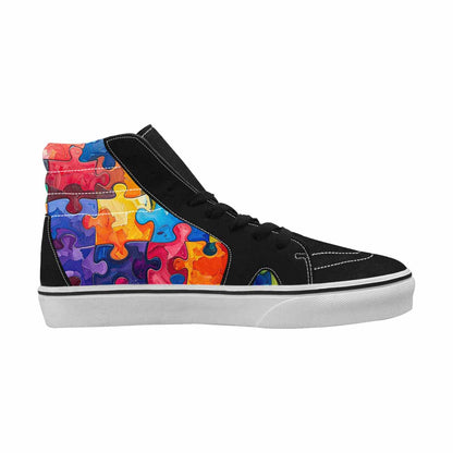 MEN'S Autism Puzzle Pieces High Top Canvas Melting Art Custom Sneakers