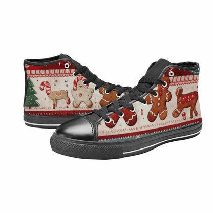 MEN'S Christmas Holly Snowflake High Top Canvas Aesthetic Sneakers