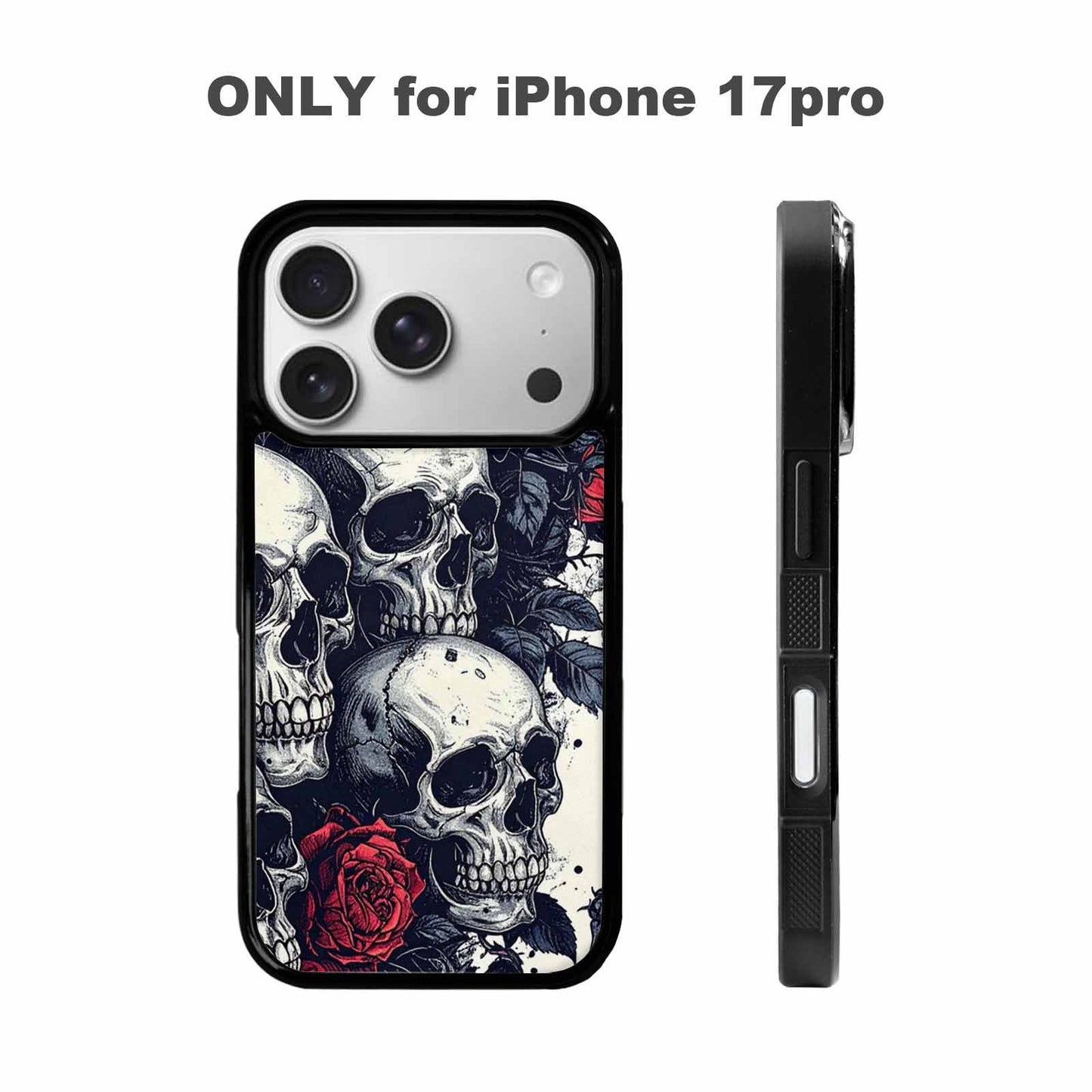 iPhone 17 Pro Case — Skull Dark Art Gothic Print Gothic, Custom Made Phone Cover
