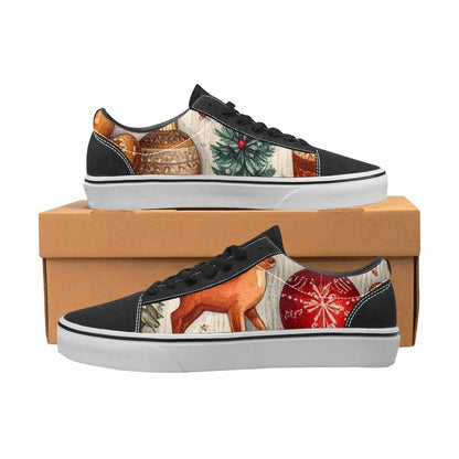 WOMEN'S Christmas Holly Snowflake Canvas Lace-Up Dark Academia Sneakers
