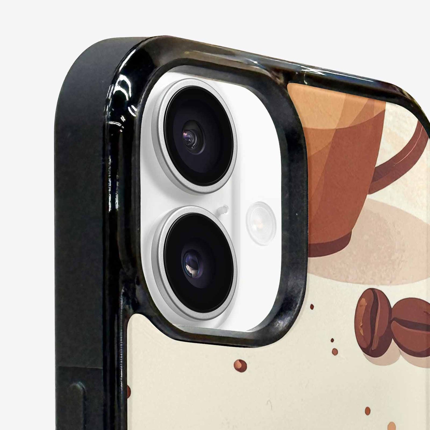 iPhone 16 Plus Case — Coffee Cup And Bean Pattern Seamless, Custom Phone Case