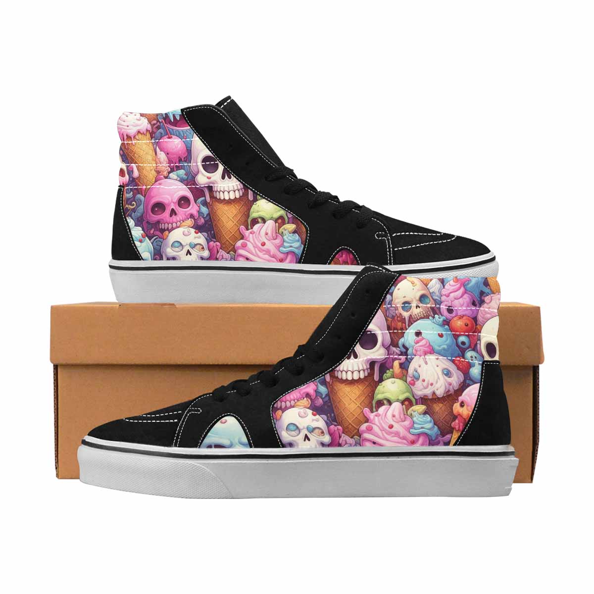 MEN'S Skulls High Top Canvas Boutique Aesthetic Custom Print Sneakers