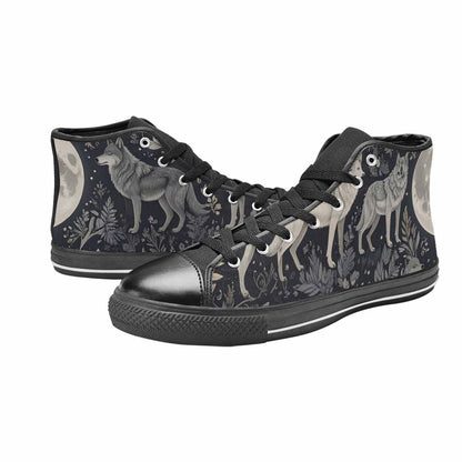 WOMEN'S Wolves Everywhere Collage High Top Canvas Cottagecore Shoes