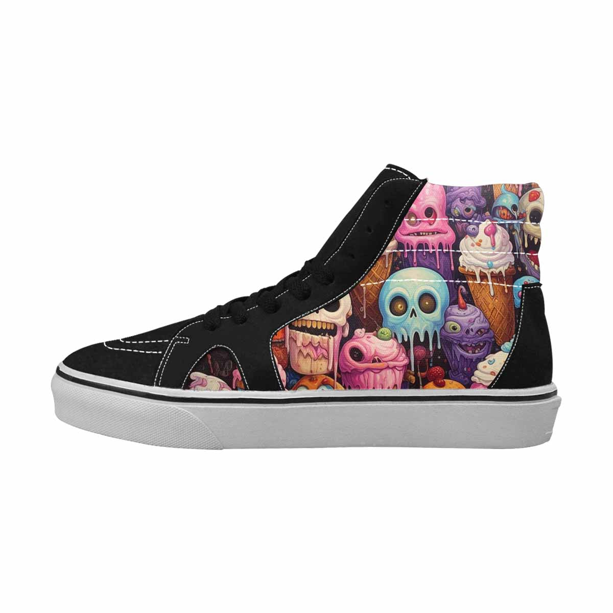 MEN'S Ice Cream Monsters  High Top Canvas Dark Academia Custom Sneakers