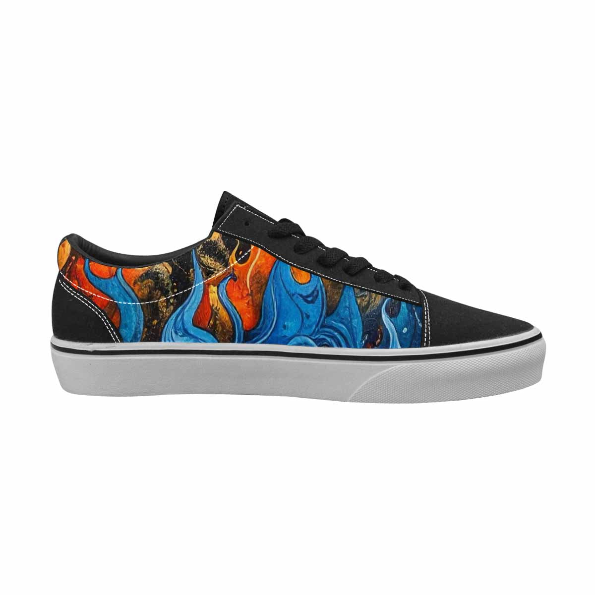 WOMEN'S Flame Burst Lace-Up Canvas Dreamlike Custom Shoes