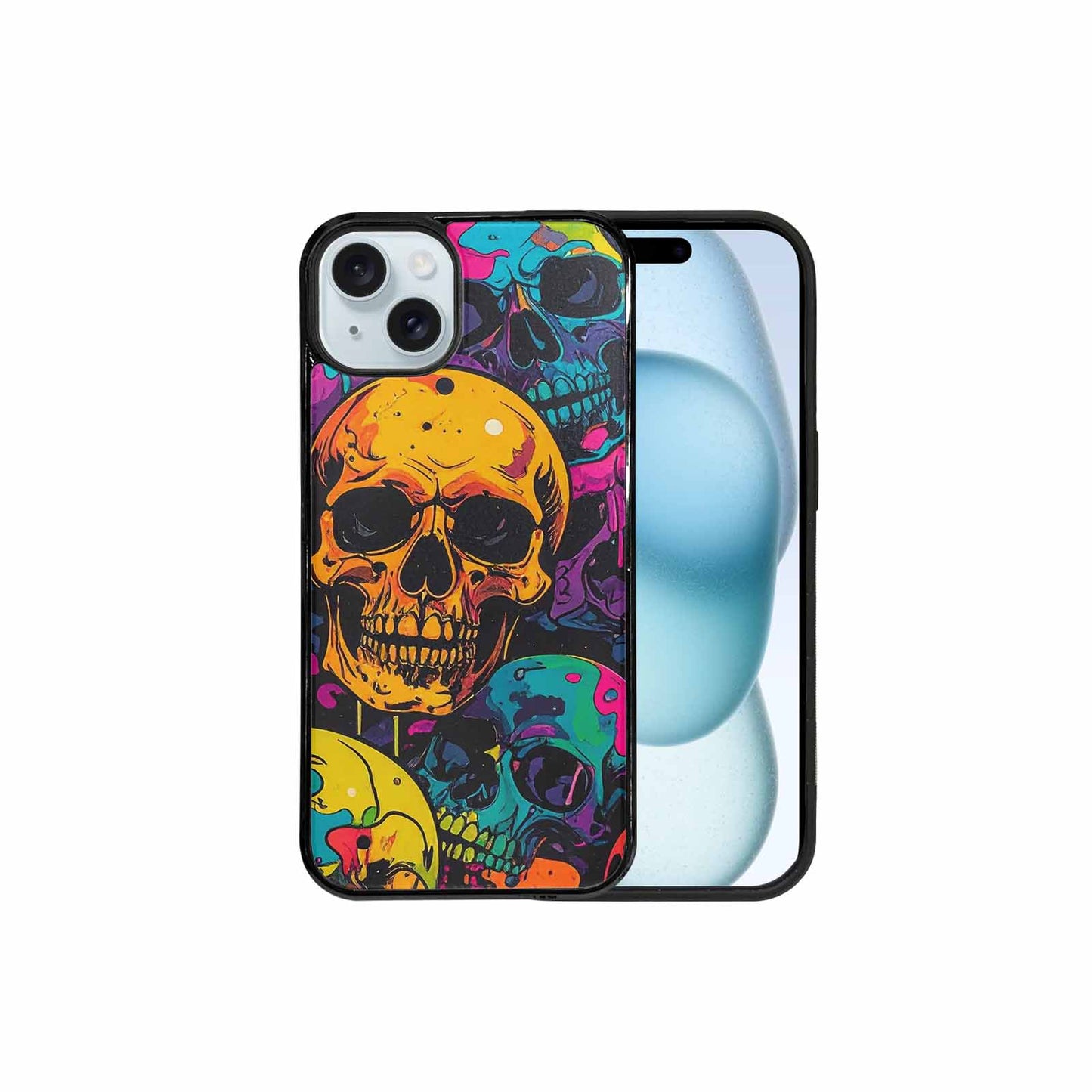 iPhone 15 Plus Case — 1000s Of Skulls Digital Camo Drip, Custom Print Case Cover