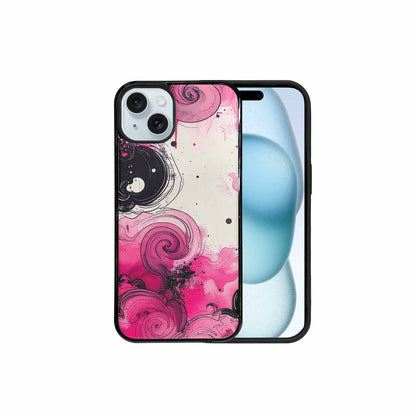iPhone 15 Plus Case — Van Gogh Swirl Black Pink Ink, Custom Made Phone Cover