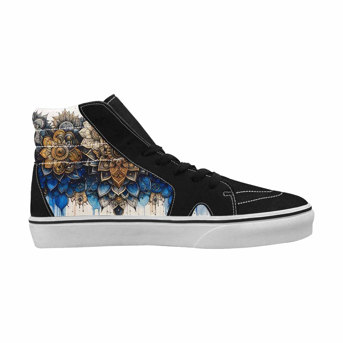 MEN'S Mandala Medallion High Top Canvas Wallpaper Art Custom Sneakers