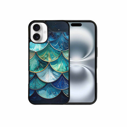 iPhone 16 Plus Case — Mermaid Scale Art Pattern, Custom Designed Case Cover