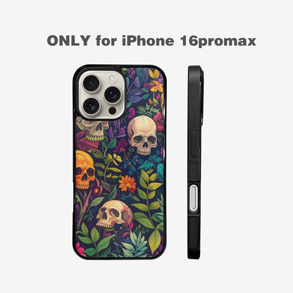 iPhone 16 Pro Max Case — Skulls Botanicalskulls Pattern, Custom Print Case Cover
