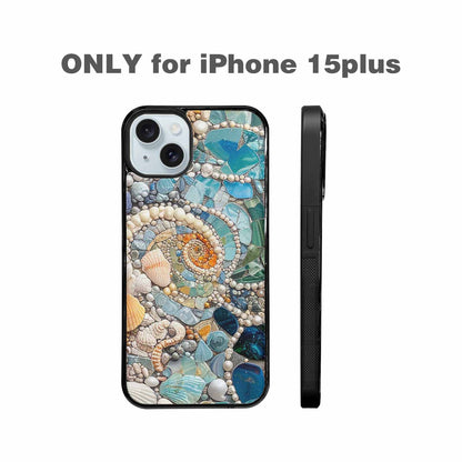 iPhone 15 Plus Case — Seashell Collage Seashell Collage Pattern Hundreds, Personalized Phone Case