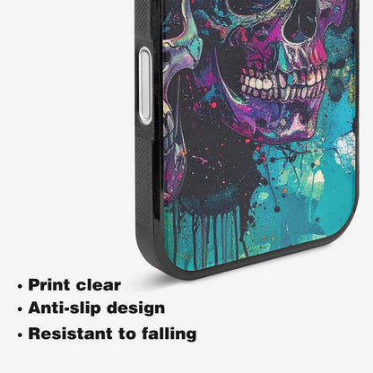 iPhone 16 Plus Case — Skulls Roses Acid Wash, Unique Phone Case Design