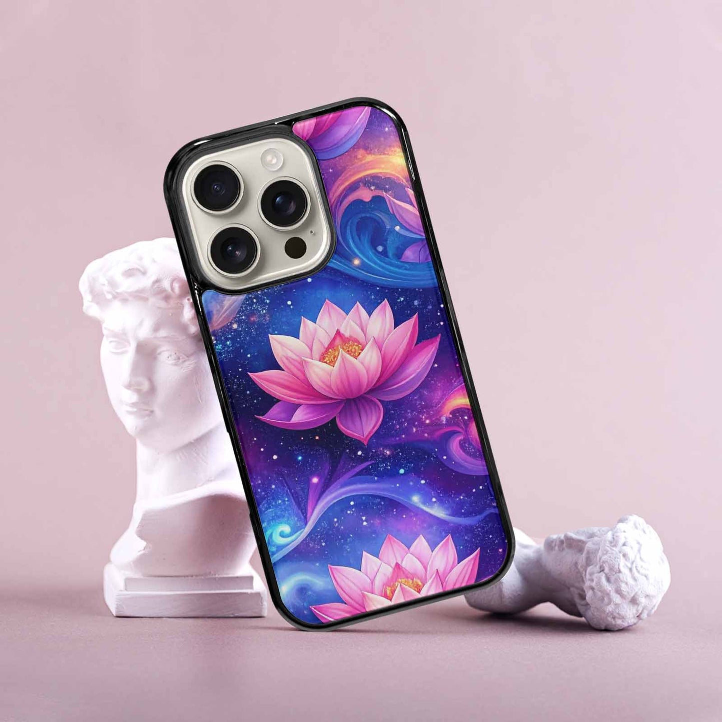 iPhone 16 Pro Case — Lotus Galaxy Art Seamless Pattern Vibrant, Custom Art Phone Cover
