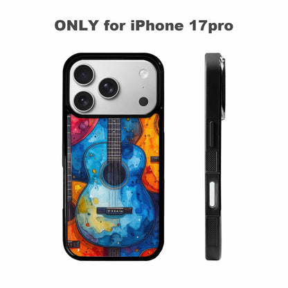 iPhone 17 Pro Case — Watercolor Smiley Face Guitar Watercolor Abstract, Original Design Phone Case