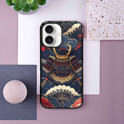 iPhone 16 Case — Samurai Art Repeat Pattern, Unique Phone Case Design