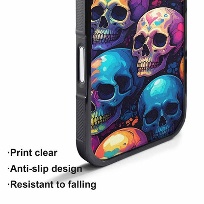 iPhone 17 Pro Max Case — Iridescent Millions Of Gothic Skulls, Custom Designed Case Cover