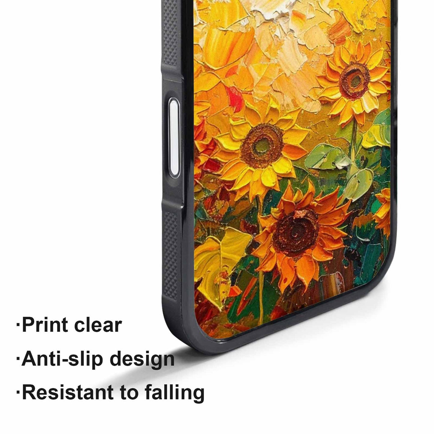 iPhone 17 Air Case — Impressionist Sunflower Brushstroke Pattern Hundreds Floral, Personalized Phone Case