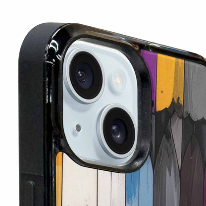 iPhone 15 Case — Asexual Flag Color Theme Small Rainbow, Customized Protective Case
