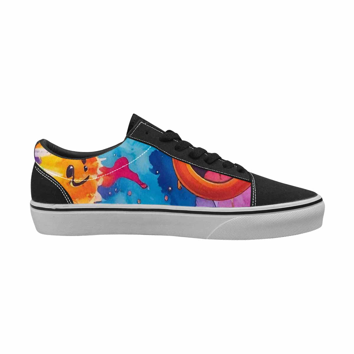 WOMEN'S Smiley Facessmiley Faces  Lace-Up Canvas Vivid Custom Sneakers