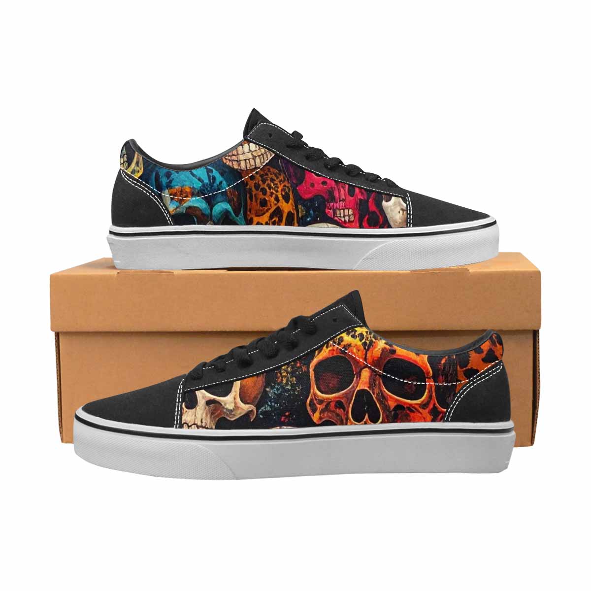 WOMEN'S Skulls  Animal Print Lace-Up Canvas Dreamlike Shoes