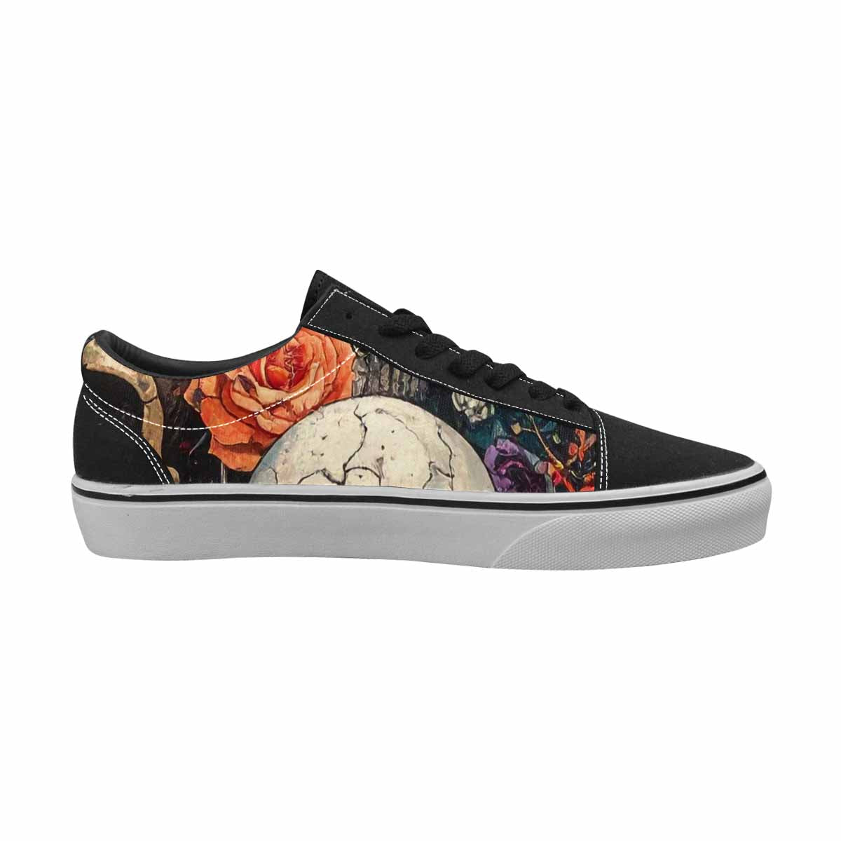 WOMEN'S Skulls Roses Skulls Roses Lace-Up Canvas Dark Academia Sneakers