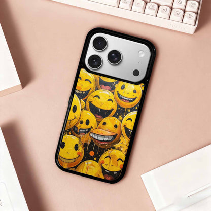 iPhone 17 Pro Case — Melting Moon Smiley Yellow Version Original, Custom Made Phone Cover