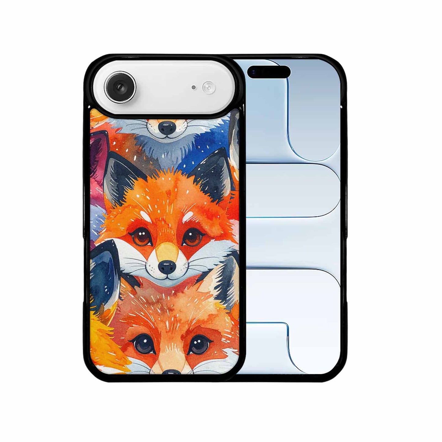 iPhone 17 Air Case — Watercolor Kawaii Fox Faces Watercolor Abstract, Custom Printed Phone Case