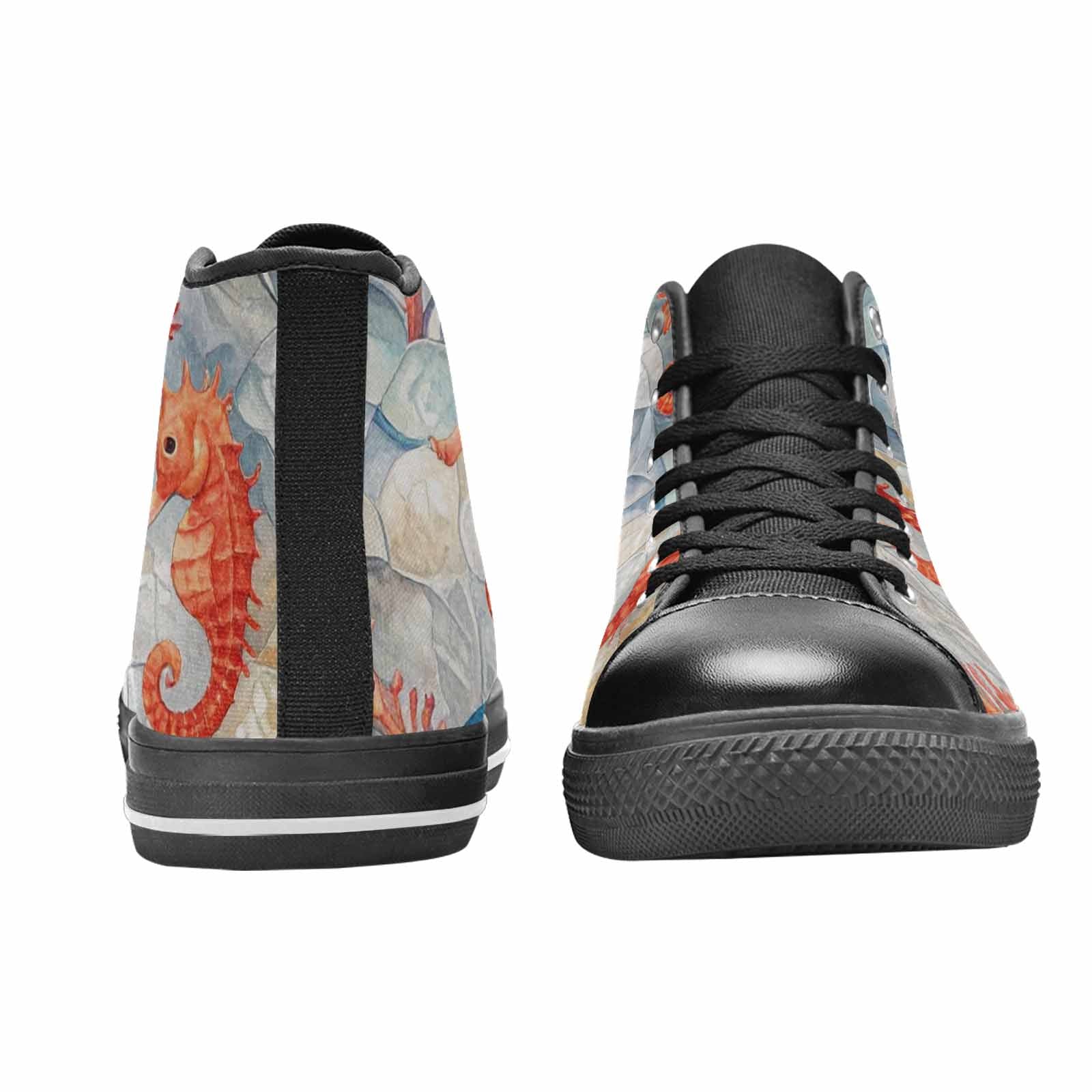 WOMEN'S Fish Scale Coral High Top Canvas Neon Fantasy Custom Shoes