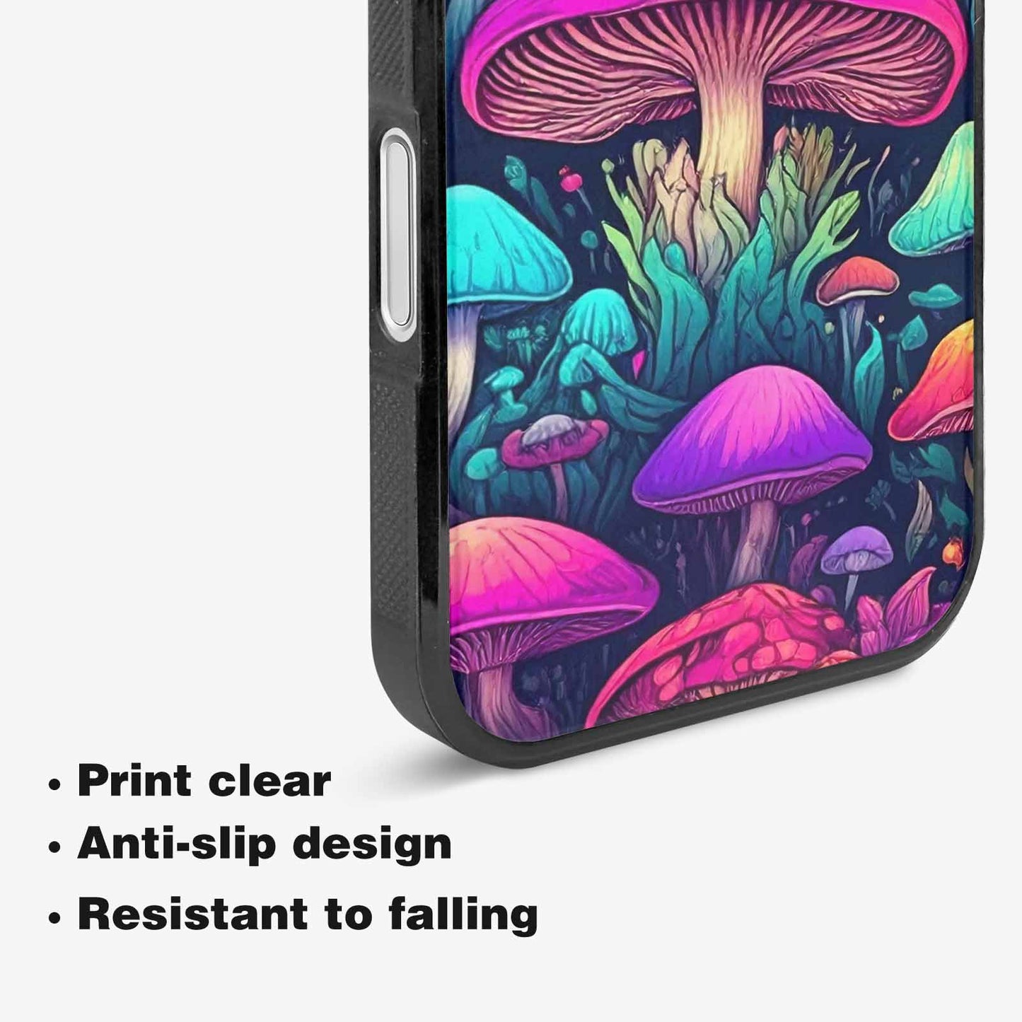 iPhone 16 Case — Mushroom Psychedelic Art Seamless Pattern Vibrant, Unique Phone Case Design