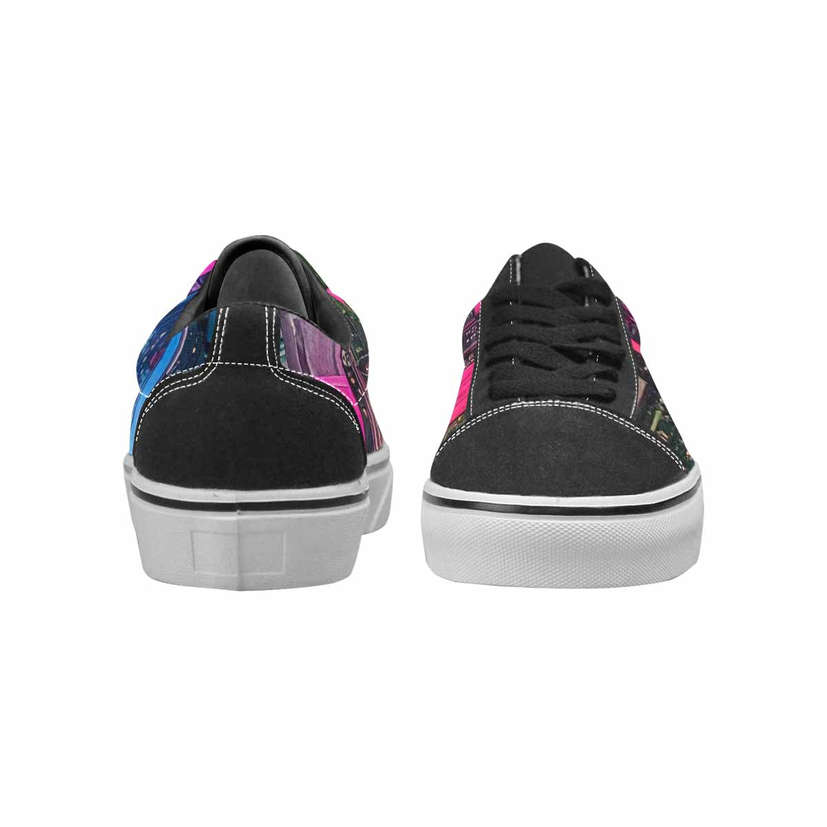 WOMEN'S Asexual Flag Color Canvas Lace-Up Wallpaper Art Sneakers