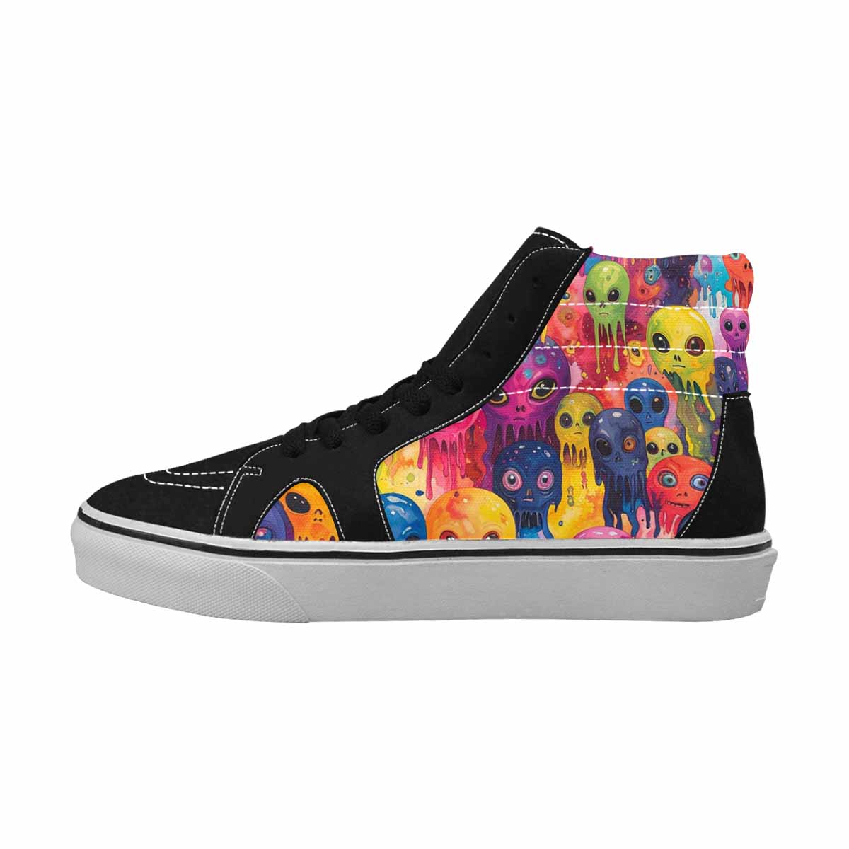 MEN'S Aliens  Tie Dye High Top Canvas Grunge Custom Shoes
