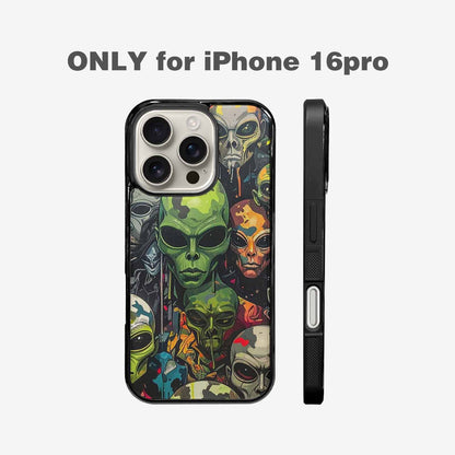 iPhone 16 Pro Case — Aliens Camo Aliens Pattern Hundreds Of, Original Design Phone Case