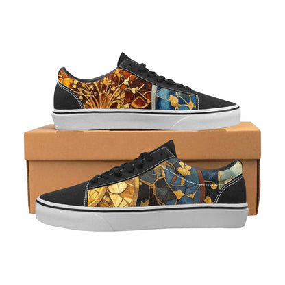 WOMEN'S Klimt-Style Gold Leaf Canvas Lace-Up Vivid Custom Sneakers