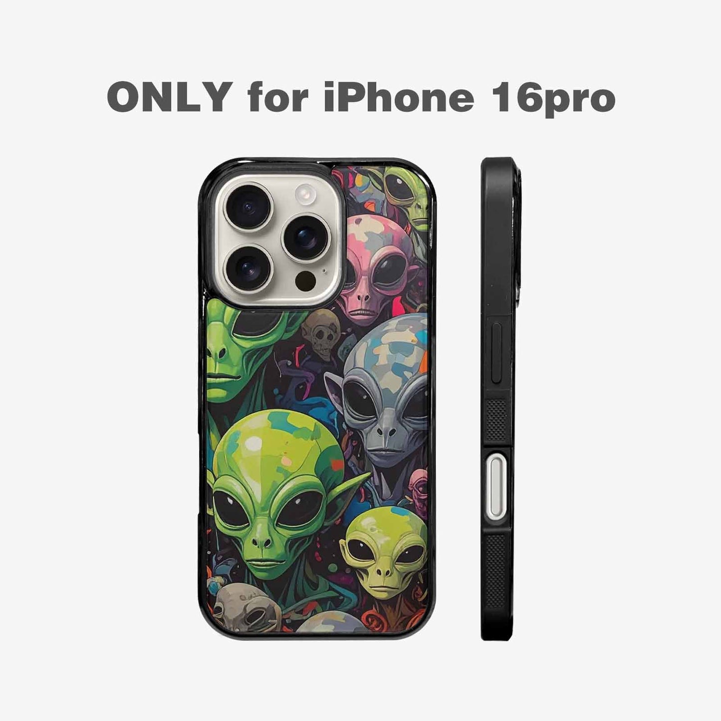 iPhone 16 Pro Case — Aliens Camo Aliens Pattern Hundreds Of, Custom Designed Case Cover