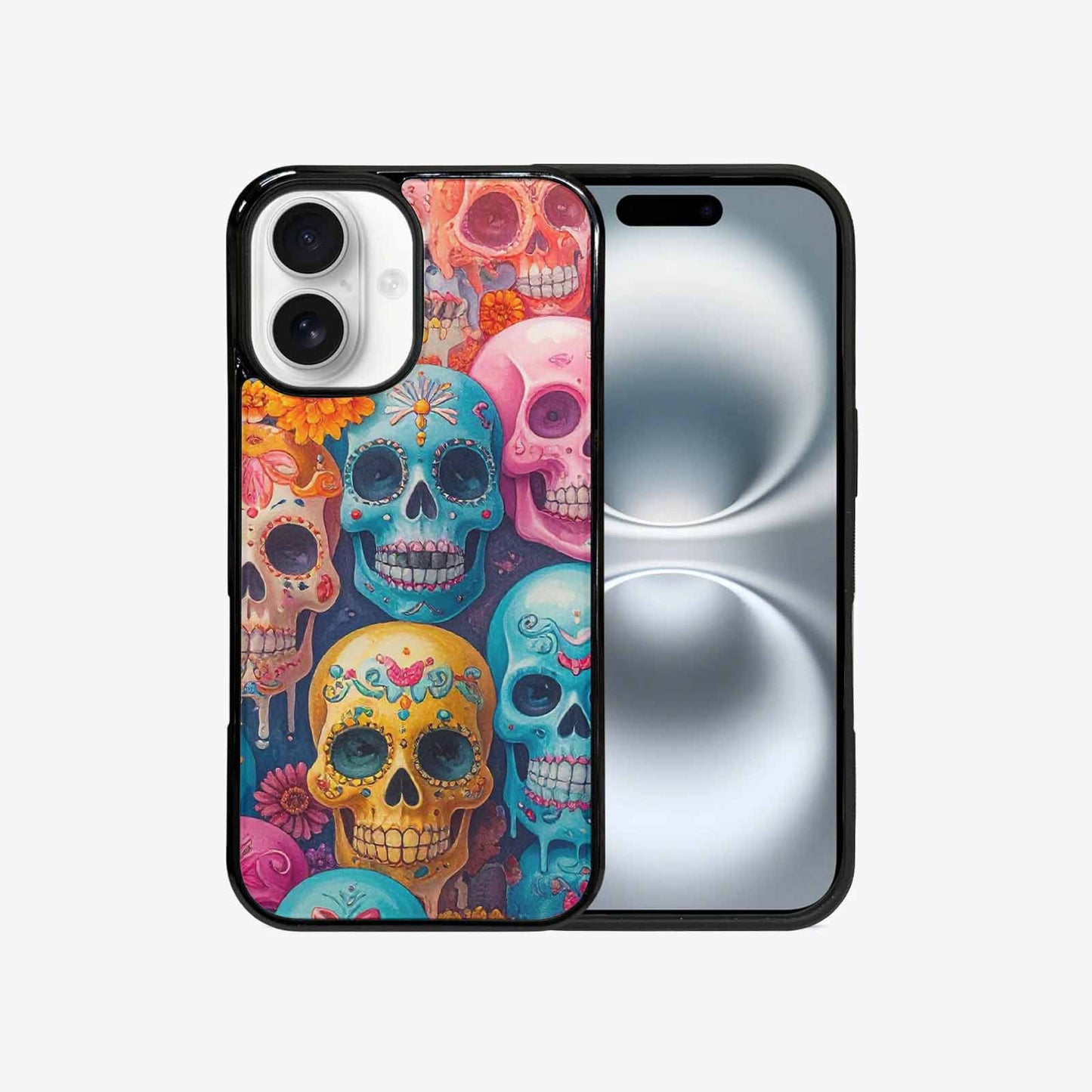 iPhone 16 Case — Sugar Skullsmelting Sugar Skulls, Custom Print Case Cover