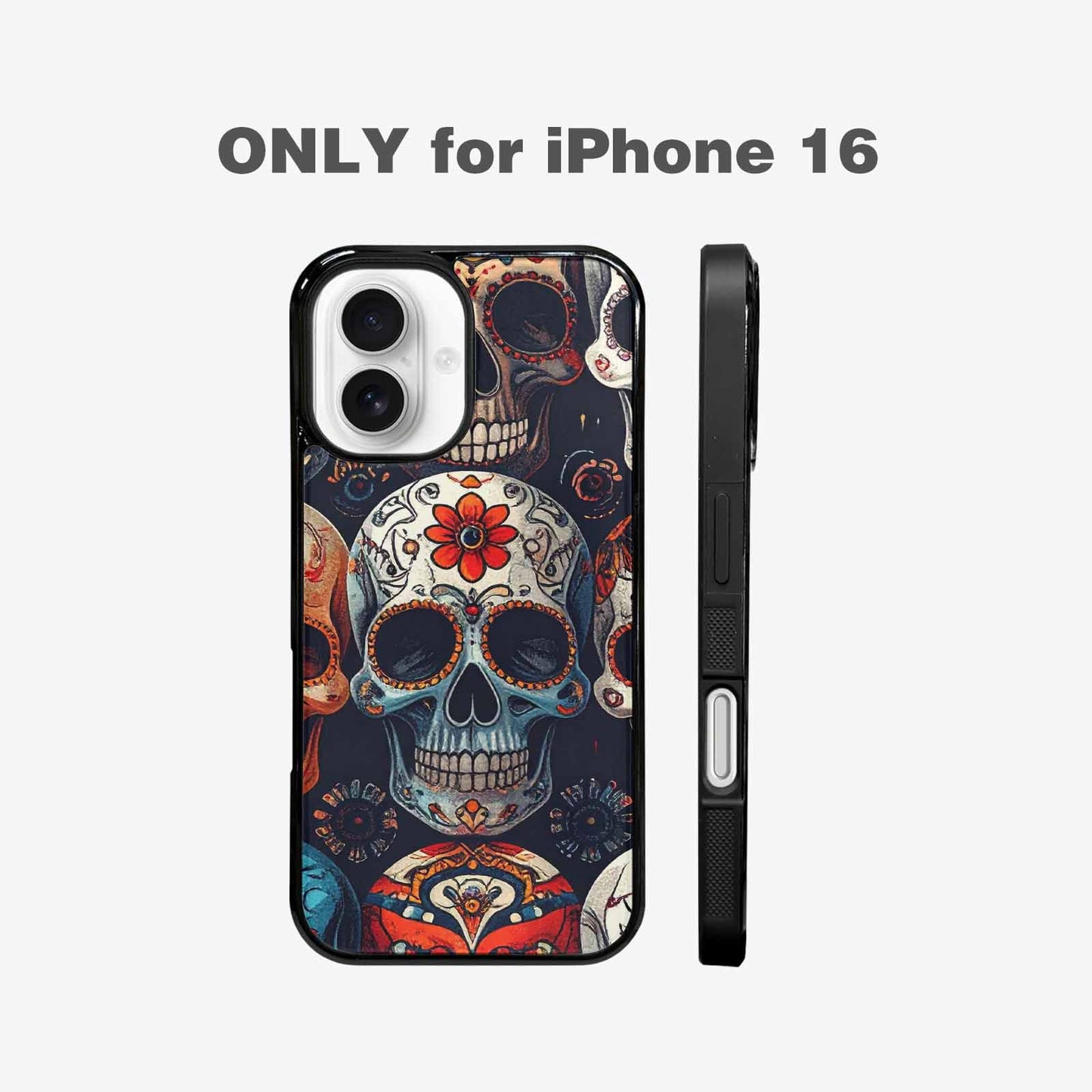 iPhone 16 Case — Skull Waves, Personalized Phone Case