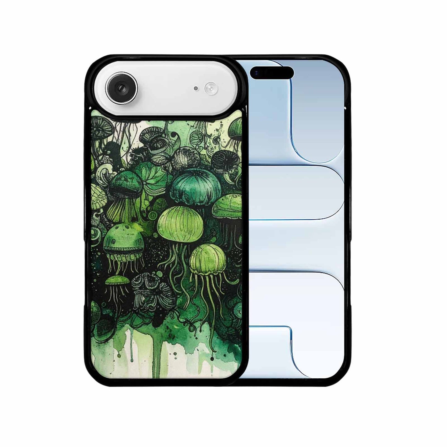 iPhone 17 Air Case — Sea Creature Burst Black Green Original, Unique Phone Case Design